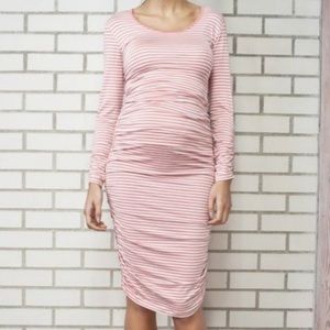 Isabella Oliver Striped Bodycon Maternity Dress Size 0